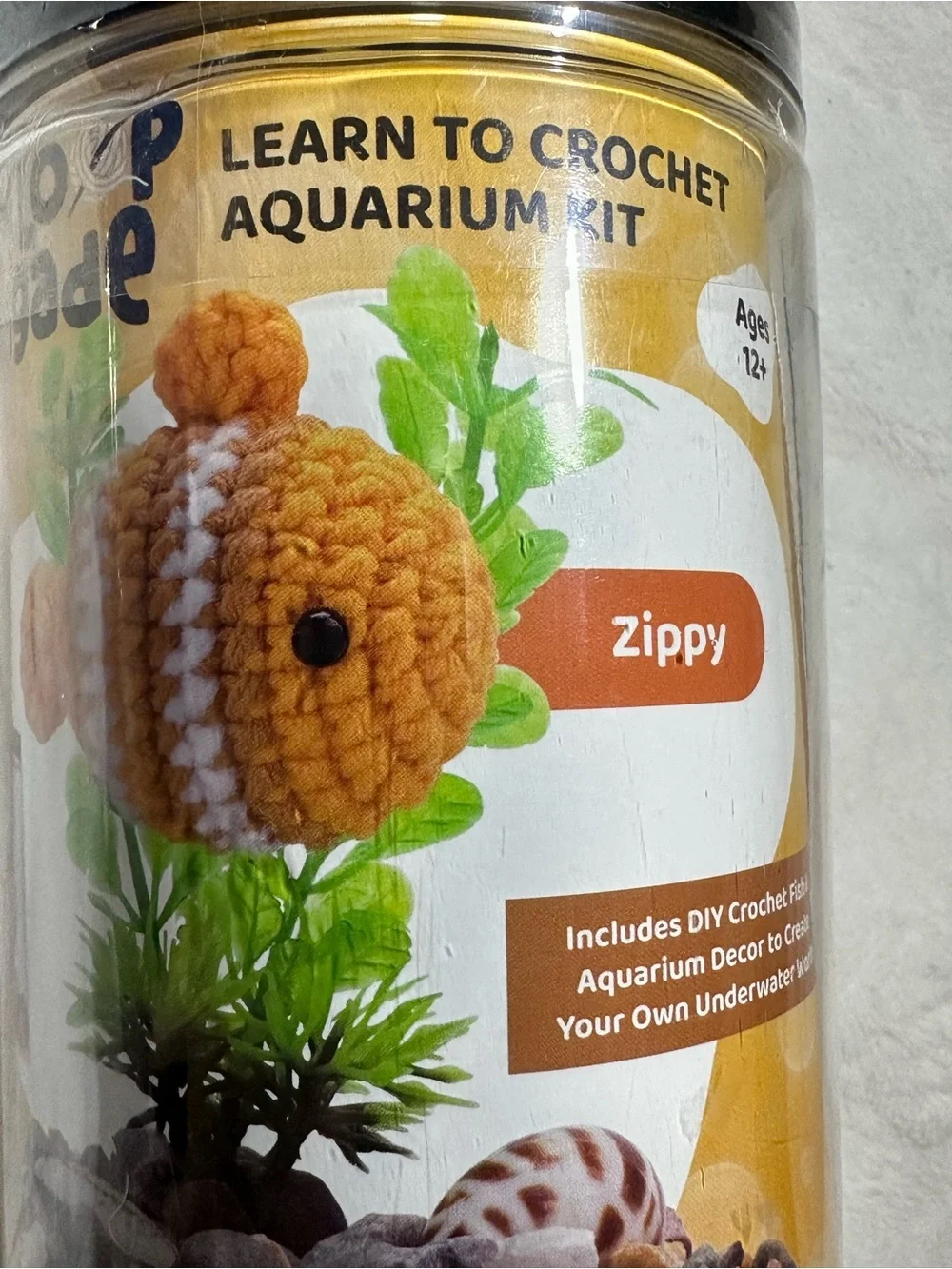 The Loop Brigade Learn to Crochet Aquarium Kit Zippy Clownfish
